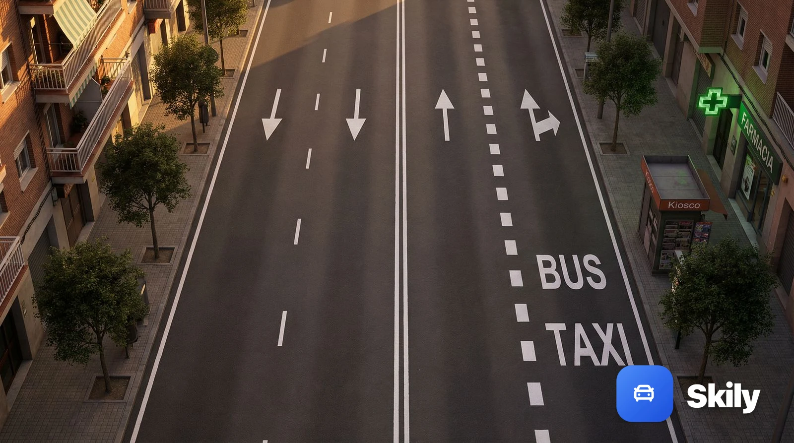 ¿Está permitido que un turismo utilice un tramo de carril reservado para autobuses, delimitado por línea discontinua?