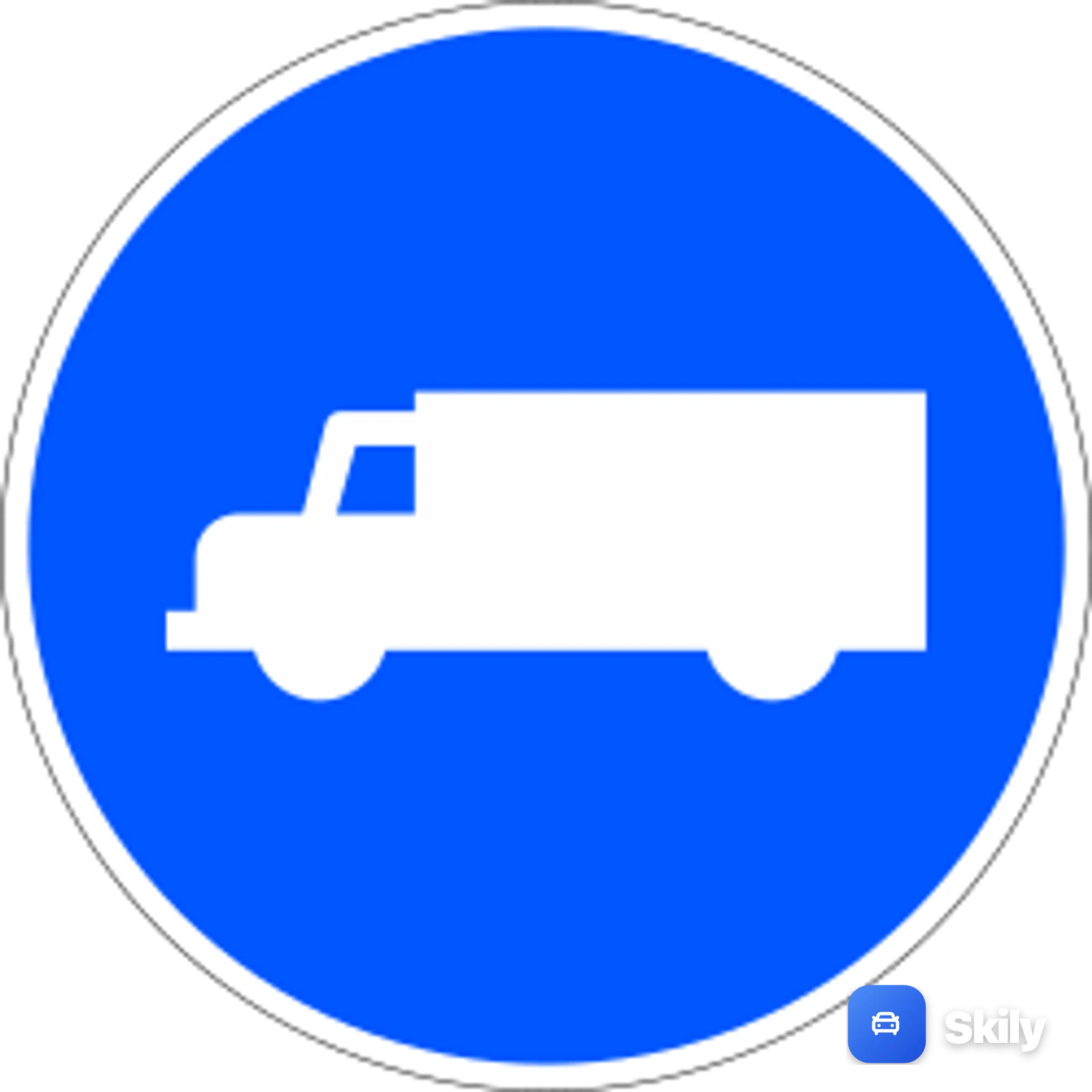 Por la calzada a cuya entrada está situada esta señal, ¿qué vehículos están obligados a circular?