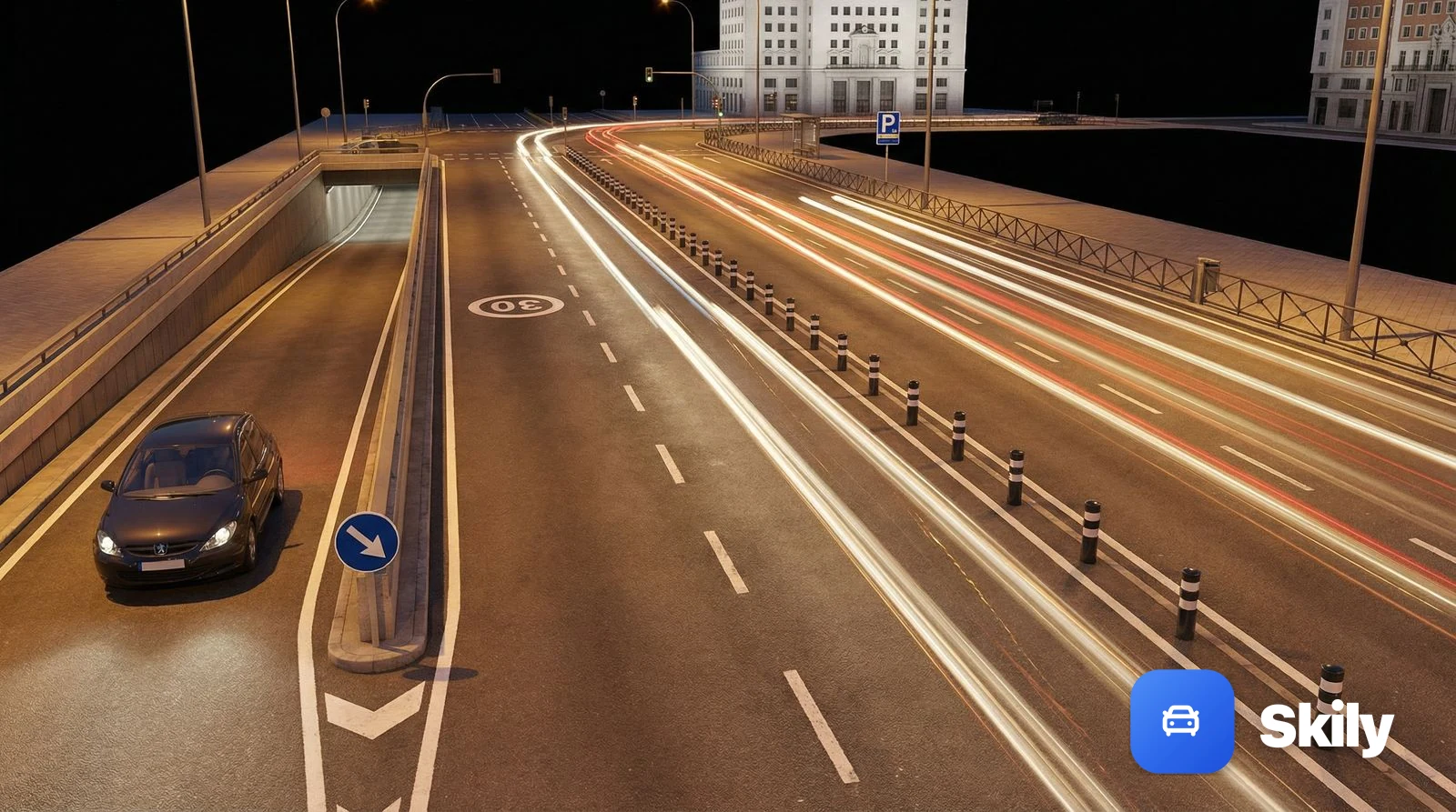 Si circula de noche por una vía urbana insuficientemente iluminada, ¿qué alumbrado deberá llevar encendido?