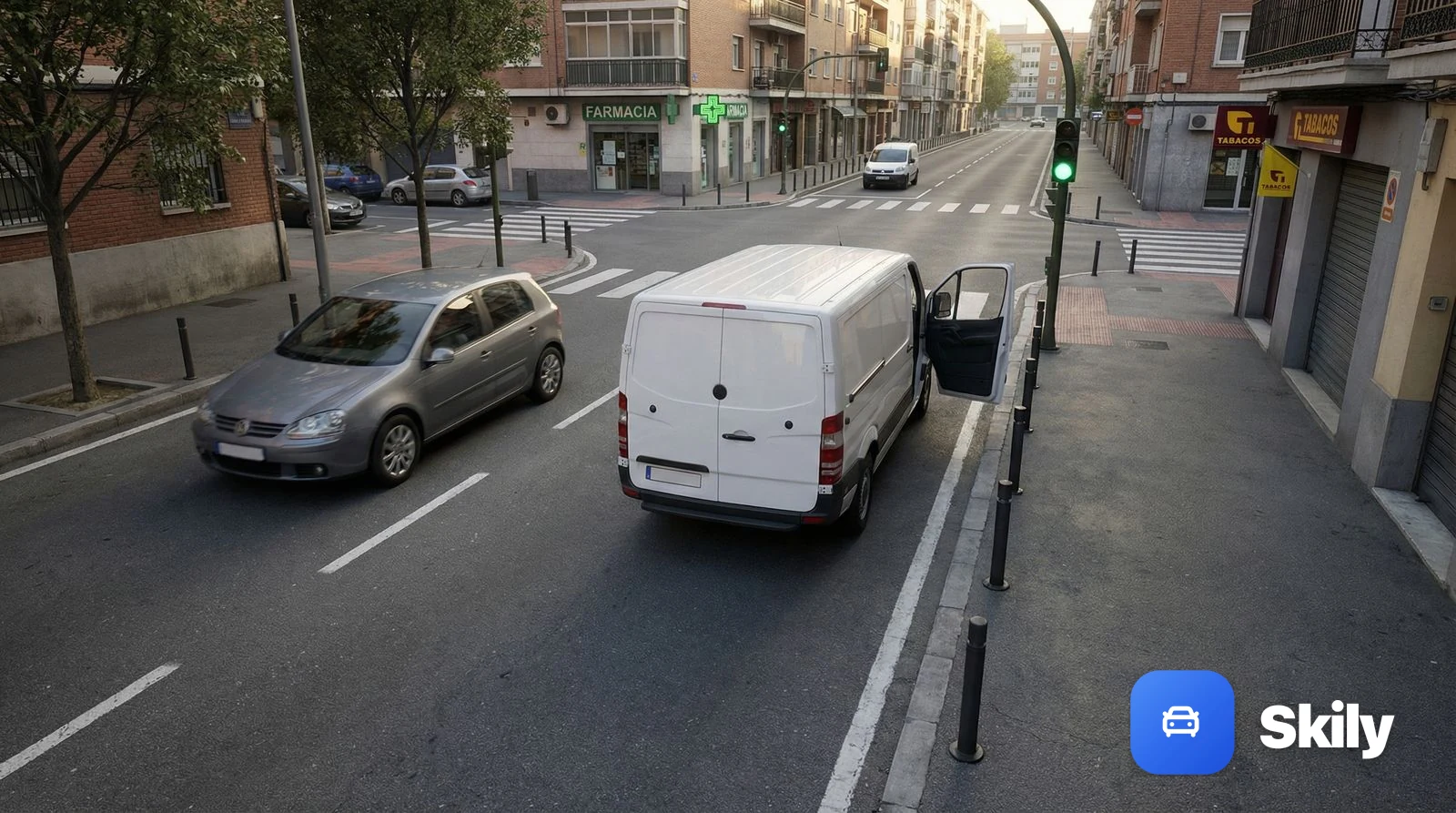 ¿Dónde está prohibido depositar la mercancía durante las operaciones de carga y descarga?