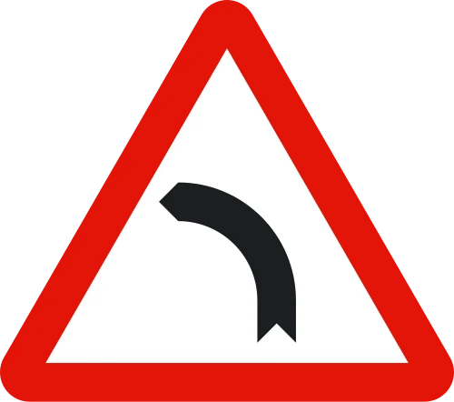 Dangerous bend to the left