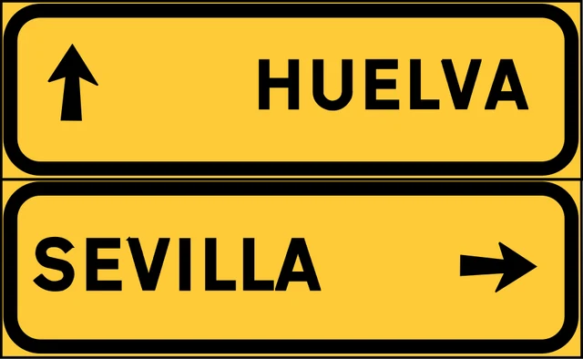 Advance direction sign for roadworks
