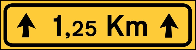 Length of hazardous section or restriction zone (roadworks)