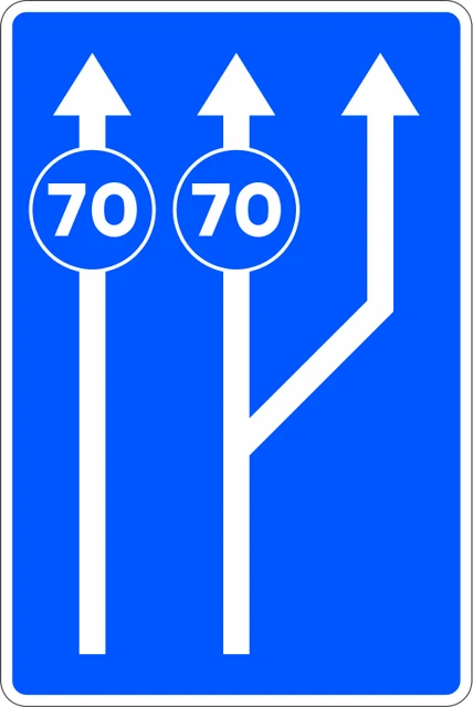 Lanes reserved according to signposted minimum speed