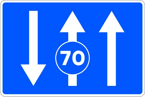 Lanes reserved according to signposted minimum speed