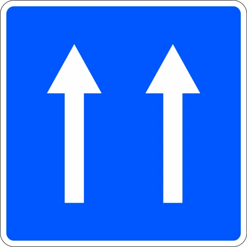 One-way street with two lanes