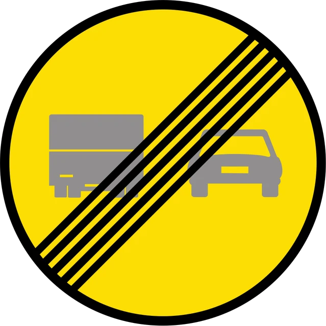 End of overtaking prohibition for lorries (roadworks)