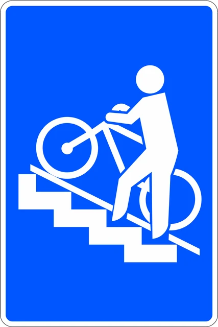 Pedestrian footbridge with cycle ramp or runnel