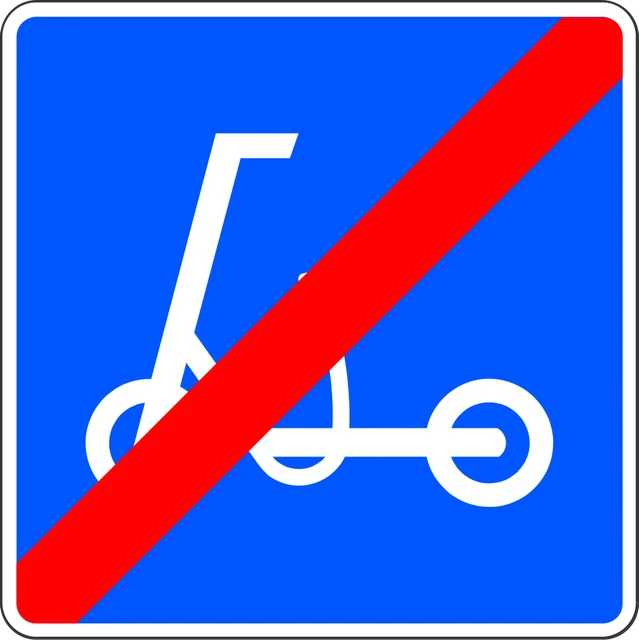 End of track reserved for personal mobility devices