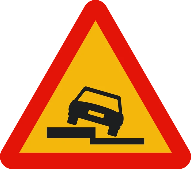 Uneven road edge ahead (roadworks)