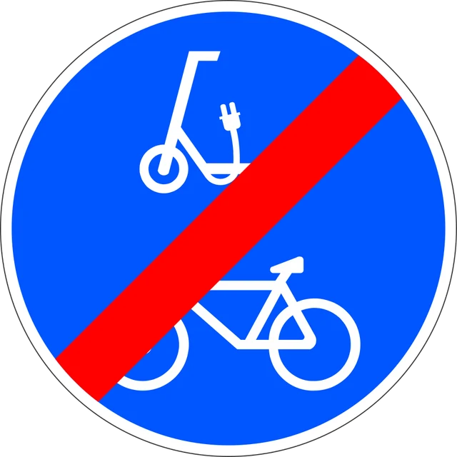 End of route reserved and mandatory for cycles and personal mobility vehicles