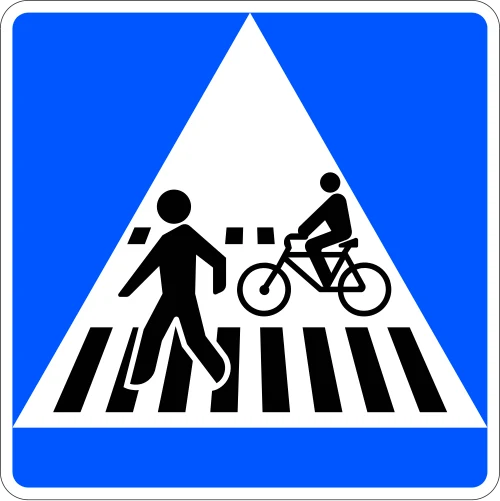 Combined pedestrian and cycle crossing