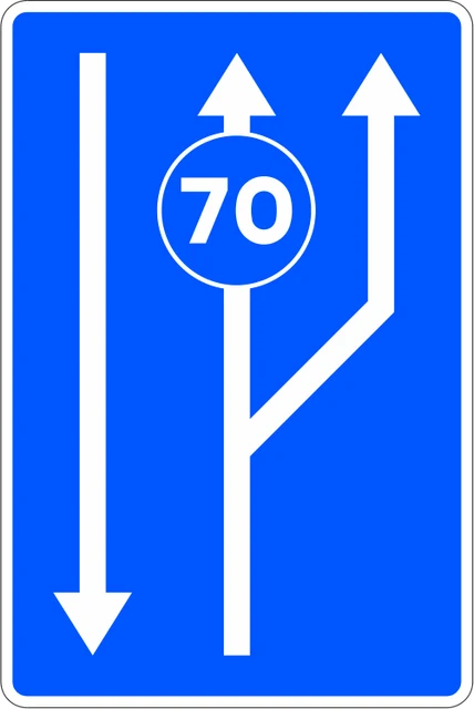 Lanes reserved according to indicated minimum speed