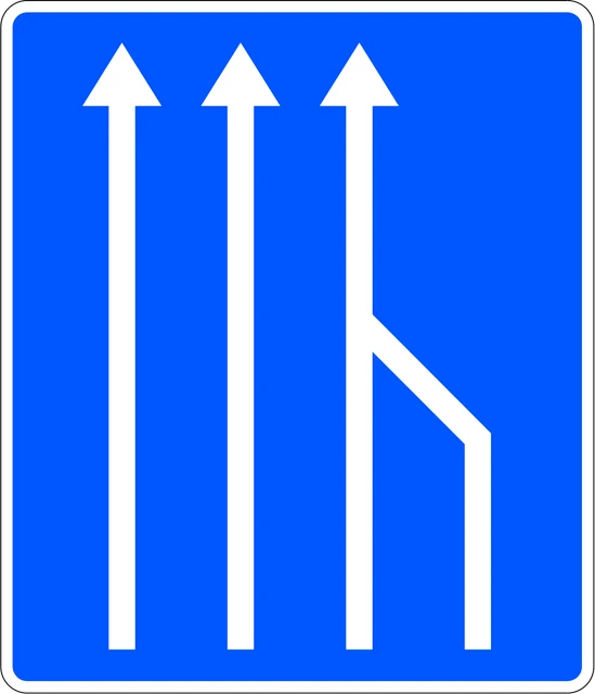 Right lane ends ahead