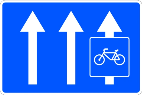 Cycle lane adjacent to one-way carriageway
