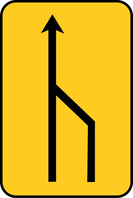 Lane merge on the right (2 to 1 lane) due to roadworks