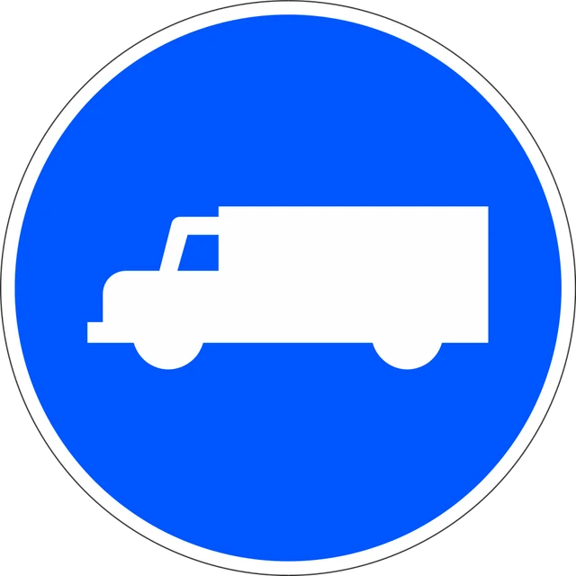 Compulsory carriageway for lorries, road tractors and vans