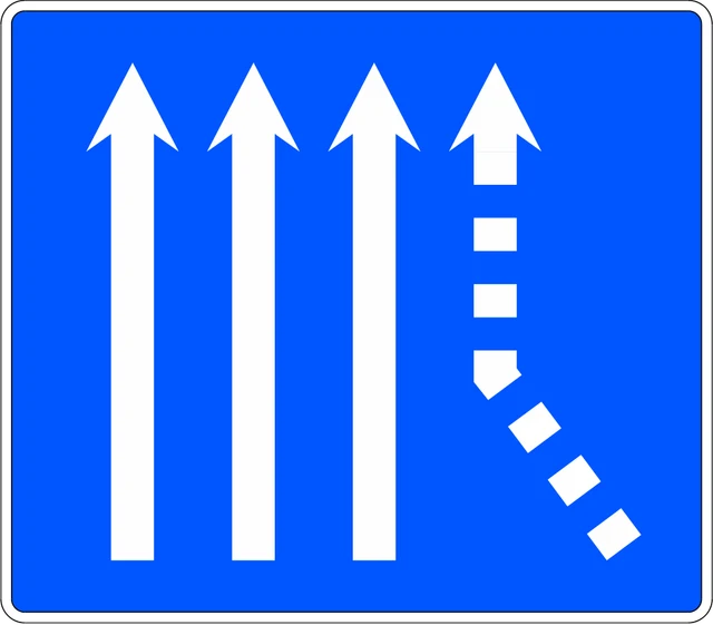 Traffic merges from the right onto a three-lane carriageway