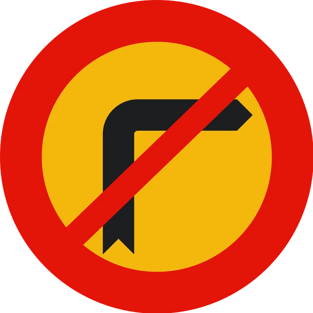 Temporary no right turn