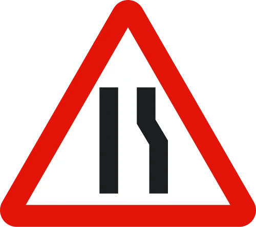 Road narrows on the right