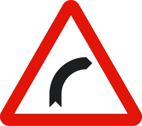 Sharp bend to the right ahead