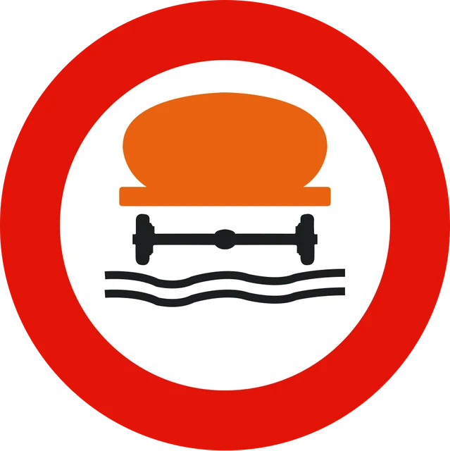 No vehicles carrying water pollutants