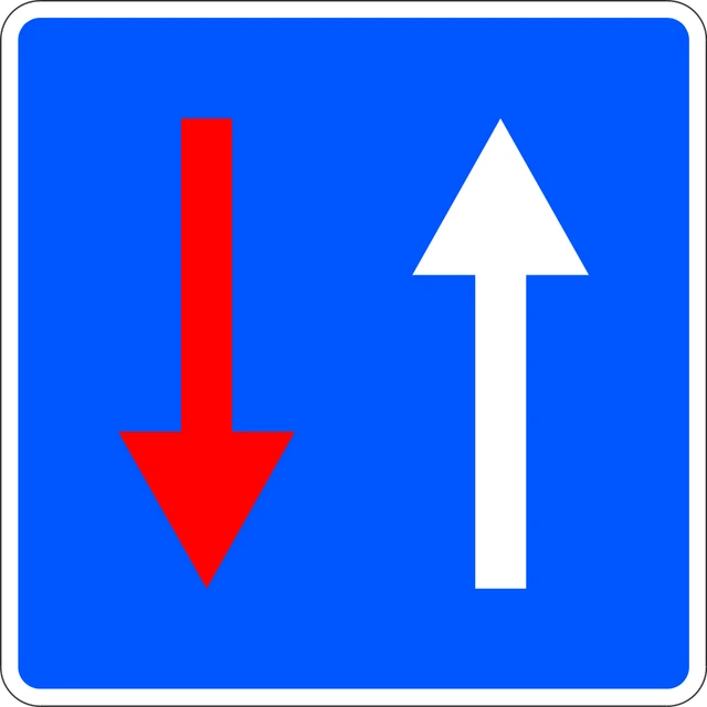 Priority over oncoming vehicles (roadworks)
