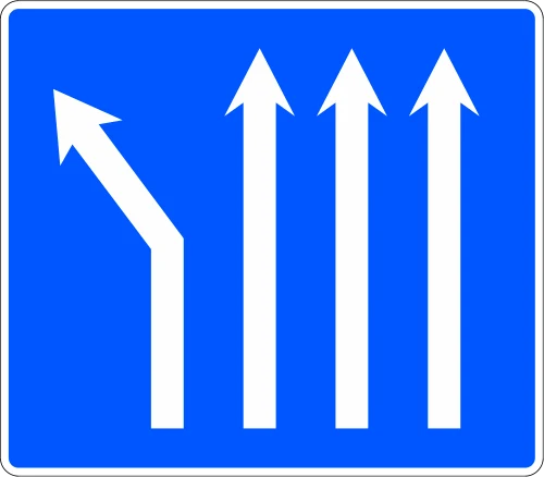 Fork to the left on a four-lane carriageway