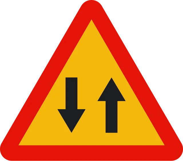Two-way traffic ahead (roadworks)