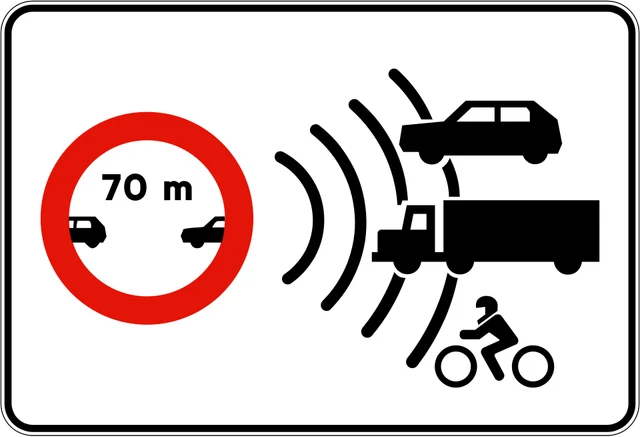 Minimum safe distance enforcement on conventional or multi-lane road