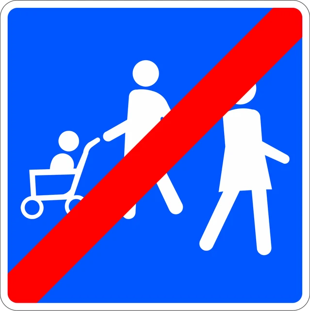 End of pedestrian zone