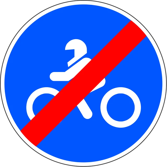 End of compulsory route for two-wheeled motorcycles