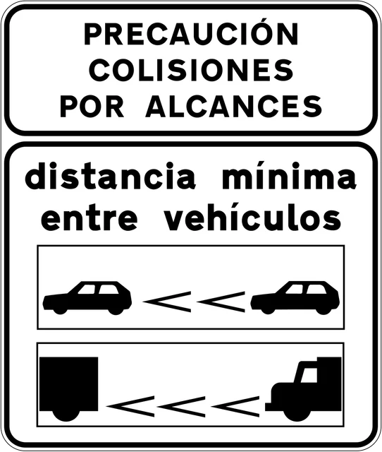 Minimum following distance inside a tunnel on a conventional or multi-lane road