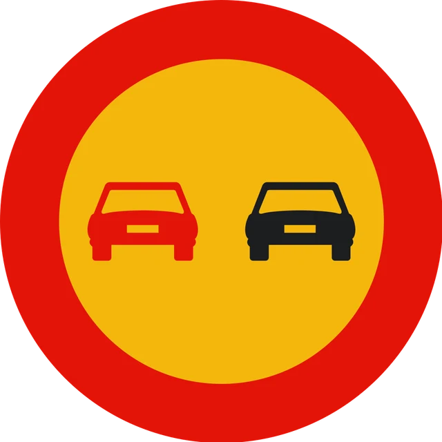 No overtaking (roadworks)