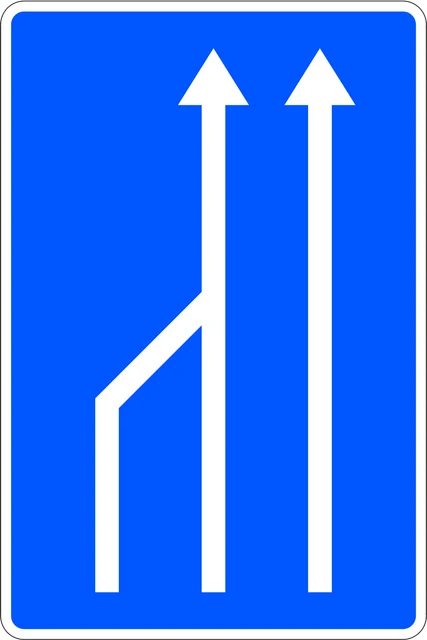 Left lane ends ahead