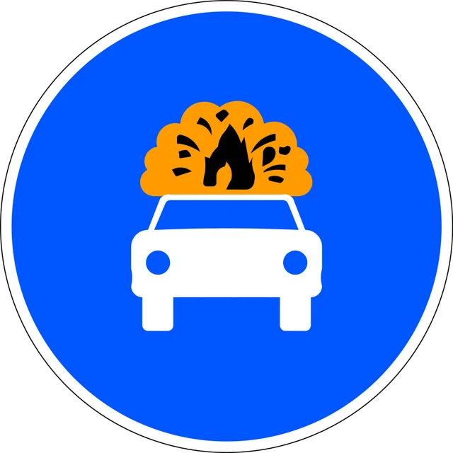 Compulsory carriageway for vehicles carrying explosives or flammable goods