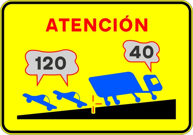 Risk of rear-end collisions on uphill gradient ahead