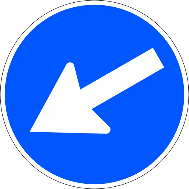 Pass on the side indicated by the arrow
