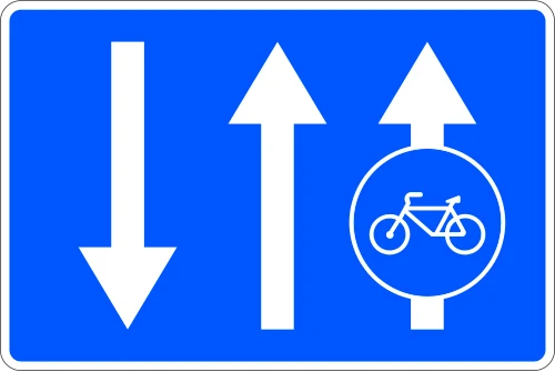 Mandatory cycle lane adjoining a two-way carriageway
