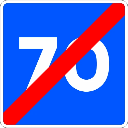 End of advisory speed limit
