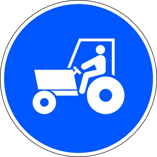 Compulsory route for agricultural tractors