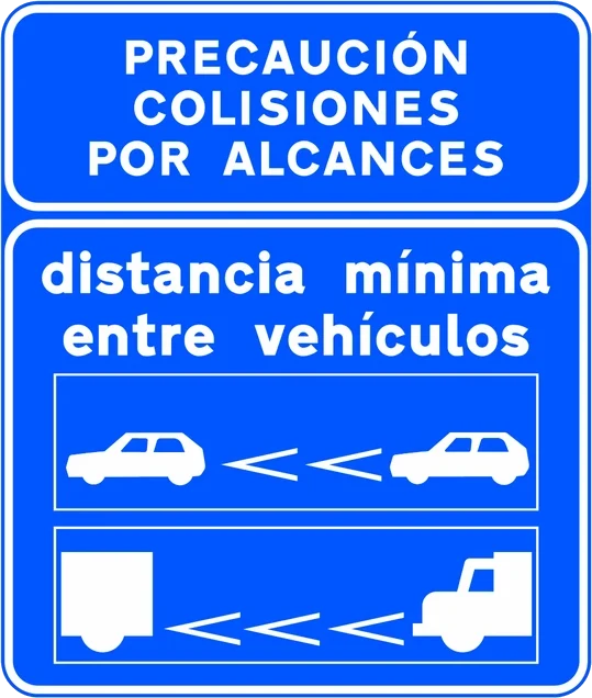 Minimum following distance in motorway tunnel (chevrons)