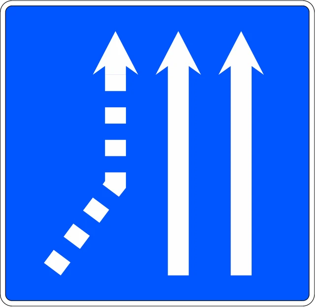 Lane joining from the left on a two-lane carriageway