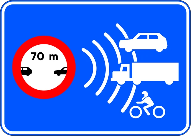 Safe distance enforcement on motorway or dual carriageway