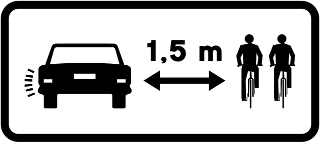 Lateral clearance when overtaking cyclists or mopeds