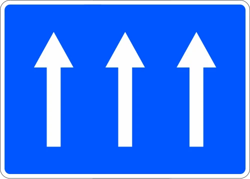 One-way traffic (three lanes)