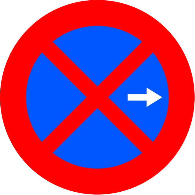 No stopping or parking in the direction of the arrow