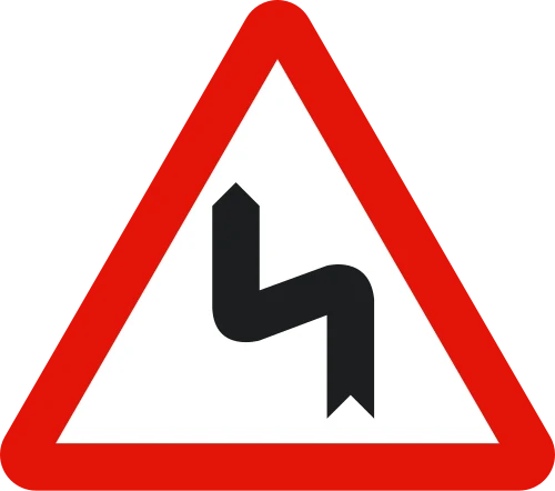 Double bend, first to the left