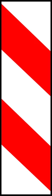 Left-edge marker post (roadworks)