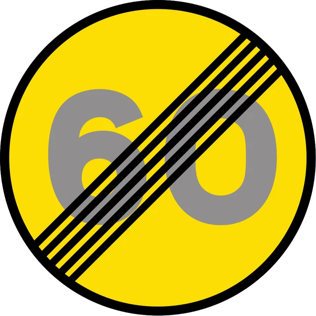 End of speed limit (roadworks)